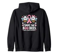 Concientización sobre el cáncer de Mama de Save The Boo Bees Ghosts Sudadera con Capucha