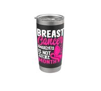 Concientización sobre el cáncer de mama no es por un mes Vaso térmico de acero inoxidable de doble pared