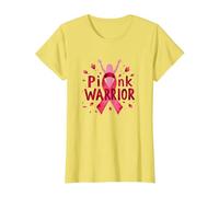 Concientización sobre el cáncer de Mama Pink Warrior Empoderando a Las Mujeres Camiseta, Mujer, Limón, S
