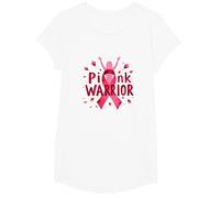 Concientización sobre el cáncer de Mama Pink Warrior Empoderando a Las Mujeres Camiseta, Niñas, Blanco, S