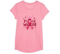 Concientización sobre el cáncer de Mama Pink Warrior Empoderando a Las Mujeres Camiseta, Niñas, Rosado, S
