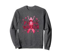 Concientización sobre el cáncer de Mama Pink Warrior Empoderando a Las Mujeres Sudadera, Unisex para Adultos, Jaspeado Oscuro, S