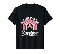 Concientización sobre el cáncer de Mama Sobreviviente de cáncer de Mama Rainbow Camiseta