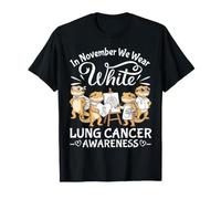 Concientización sobre el cáncer de pulmón del dragón Barbudo Noviembre Usamos de Blanco Camiseta