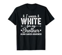 Concientización sobre el cáncer de pulmón Me Pongo Blanco para mi Hermano Hombres Mujeres Camiseta