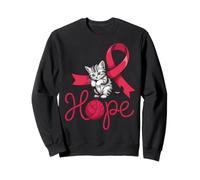 Concientización sobre el cáncer de Sangre roja de Gato Lindo Sudadera