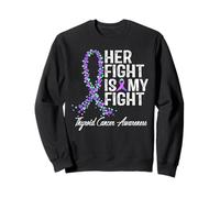 Concientización sobre el cáncer de tiroides Apoyo a su luchador guerrero Sudadera