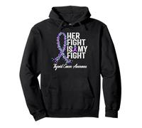 Concientización sobre el cáncer de tiroides Apoyo a su luchador guerrero Sudadera con Capucha