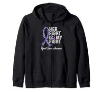 Concientización sobre el cáncer de tiroides Apoyo a su luchador guerrero Sudadera con Capucha