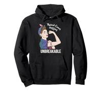 Concientización sobre el cáncer de tiroides para mujeres Guerrero Fighter Support Sudadera con Capucha