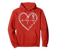 Concientización sobre Enfermedades cardíacas Heartbeat CHD Wear Red Heart Health Sudadera con Capucha