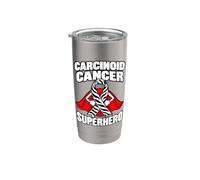 Concientización sobre la cinta de cebra del superhéroe del cáncer carcino Vaso térmico de acero inoxidable de doble pared