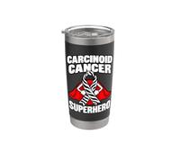 Concientización sobre la cinta de cebra del superhéroe del cáncer carcino Vaso térmico de acero inoxidable de doble pared