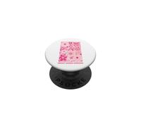 Concientización sobre la Cinta Rosa Floral del Luchador sobreviviente del cáncer de Mama PopSockets PopGrip Adhesivo
