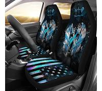 Concientización sobre La Diabetes Dios Jesús Cruz ala De Ángel Esperanza 2 Piezas Fundas De Asientos Delantero Duradera Fundas Asientos Delanteros Coche Suave Auto Asiento Delantero Cojín Universal