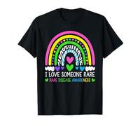 Concientización sobre la Enfermedad de la Cinta de Cebra arcoíris RARA I Love Someone Camiseta