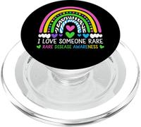 Concientización sobre la Enfermedad de la Cinta de Cebra arcoíris RARA I Love Someone PopSockets PopGrip para MagSafe
