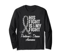 Concientización sobre la Enfermedad de Parkinson Su Lucha es mi Apoyo de Luchador Manga Larga