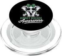 Concientización sobre la enfermedad renal del elefante lindo PopSockets PopGrip para MagSafe
