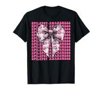Concientización sobre la Epilepsia Cerebro Chica Coqueta Arco Cinta Rosa Camiseta