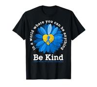 Concientización sobre la prevención del abuso infantil Be Kind Blue Sunflower Camiseta