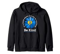 Concientización sobre la prevención del abuso Infantil Be Kind Blue Sunflower Sudadera con Capucha