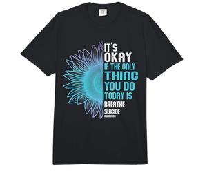 Concientización sobre la prevención del Suicidio, Morado y Verde Azulado Comfort Colors Adult Heavyweight T-Shirt