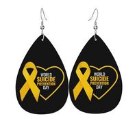 Concientización Sobre La Prevención Del Suicidio Pendiente De Piel Cómodo Pendientes Estampado Aretes De Cuero Para Mujer Aniversario Día De La Madre