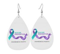 Concientización Sobre La Prevención Del Suicidio Pendiente Estampado Pendientes Suave Pendiente De Cuero Para Mujer Aniversario Día De La Madre