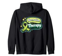 Concientización sobre la Salud Mental - Cinta Verde de la Terapia de normalización Sudadera con Capucha