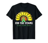 Concientización sobre la Salud Mental Ponga Fin a la Cinta de Girasol estigma Camiseta