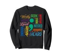Concientización sobre la Salud Mental Semi Colon Estrés Prevención del Suicidio Sudadera