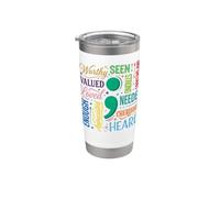 Concientización sobre la salud mental Semi Colon Estrés Prevención del suicidio Vaso térmico de acero inoxidable de doble pared