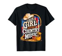 Concierto de Vaquera Occidental para Mujer This Girl Loves Country Music Camiseta