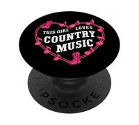 Concierto de Vaquera Occidental para Mujer This Girl Loves Country Music PopSockets PopGrip Adhesivo