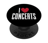 Conciertos Musicales Goer Music Lover Músico I Love Conciertos PopSockets PopGrip Adhesivo