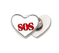 Concise SOS Symbel Art Deco - Broche de metal con forma de corazón