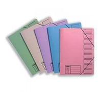 Concord - Carpeta de papel con índices y elásticos plásticos (450 g/m², DIN A4), paquete de 10 unidades [colores surtidos]