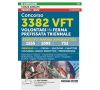 Concorso 3382 VFT volontari in ferma prefissata triennale. 1555 volontari esercito. 1095 volontari marina. 732 volontari aeronautica
