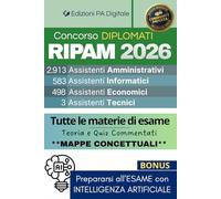Concorso RIPAM 2026 Assistenti Amministrativi, Informatici, Economici, Tecnici DIPLOMATI: Manuale di Preparazione Teoria + Quiz + Simulazione di migliaia di Quiz con Intelligenza Artificiale