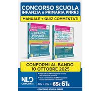 Concorso scuola PNRR3: kit con manuale di teoria + quiz commentati per la preparazione alla prova scritta Infanzia e Primaria 2025. Con espansione online