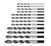 Concrete Drill Bit Set, 12 Pieces 1/8"-1/2" Drill Tips for Masonry, Cement, and Concrete, Versatile Drills Bit Set for Metal, Tile, Ceramic, Glass, Drywall, Porcelain, and Stone, Home, Workshop