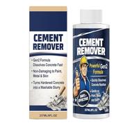 Concrete Remover Liquid - Fast Acting Dissolver | 237ml Dried Cement Cleaner for Construction Tools, No Damage Wash for Sidewalk Patio, Garage Floor Solution, Wall Brick, Eco, Clear