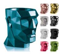 CONCRETTE Maceta de hormigón Apollo | 24 cm de diámetro | Blue Metallic | Maceta de Cemento | Hecho a Mano en la UE