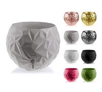 CONCRETTE Macetero de Cemento, Maceta de hormigón, diseño geométrico, diámetro de 7,6 cm, diámetro de 24 cm, 17 Colores