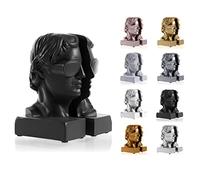 concrette Sujetalibros Ha Ha Hermes Juego de 2 Soporte para Estantería de Arquitectónica, Soporte para Librería, Contador, Sujetalibros Decorativos para Estanterías, 1 par