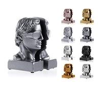 concrette Sujetalibros Ha Ha Hermes Juego de 2 Soporte para Estantería de Arquitectónica, Soporte para Librería, Contador, Sujetalibros Decorativos para Estanterías, 1 par