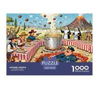 Concurso Internacional de Comer Spaghetti Western Puzzle De Madera Impermeable Puzzles De 1000 Piezas Regalos para Adultos Divertido Rompecabezas Decoración del Hogar