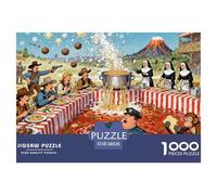 Concurso Internacional de Comer Spaghetti Western Puzzle De Madera Impermeable Puzzles De 1000 Piezas Regalos para Adultos Colorido Rompecabezas Juegos Educativos