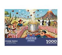Concurso Internacional de Comer Spaghetti Western Puzzle De Madera Impermeable Puzzles De 1000 Piezas para Adultos Desafiante Y Estimulante Rompecabezas para Juegos Educativos
